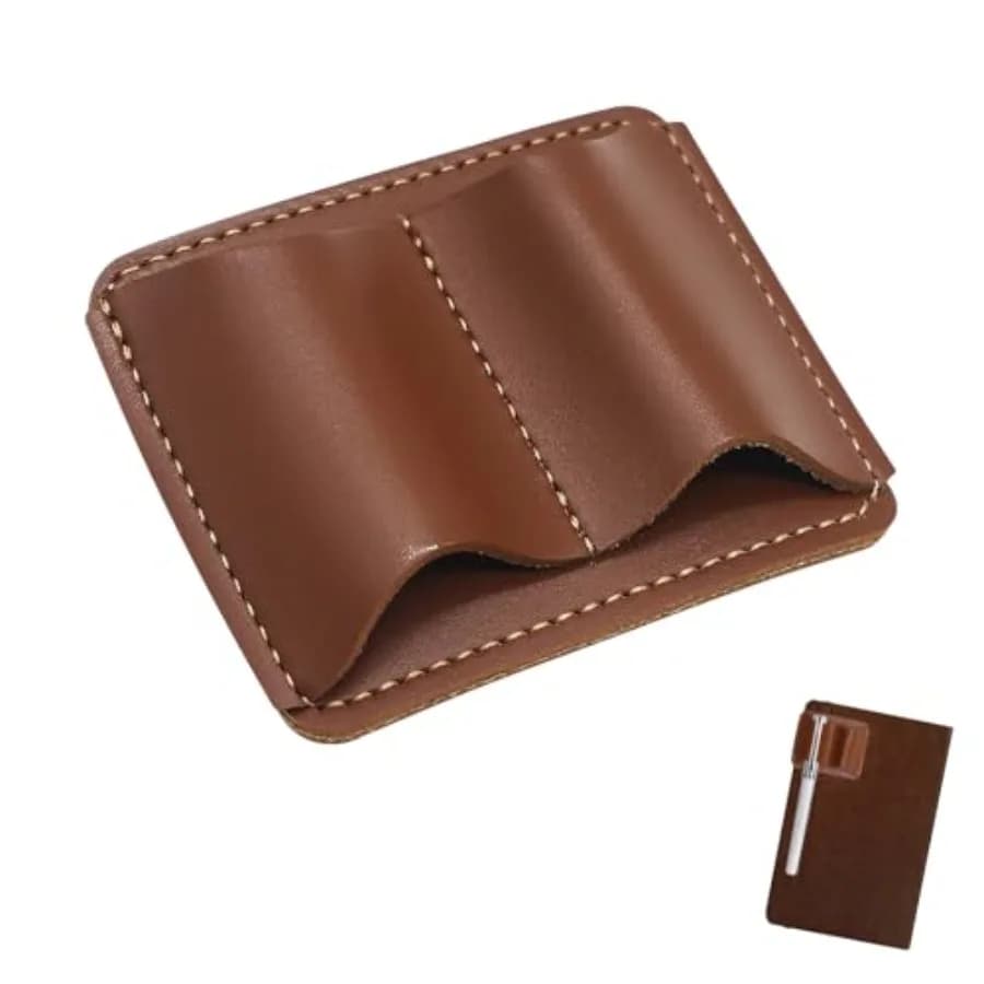 Handmade Leather Pen Holder Clip for Notebooks and Journals, Sturdy Brown Pen Loop with Metal Clip, Secure Pencil Organizer for