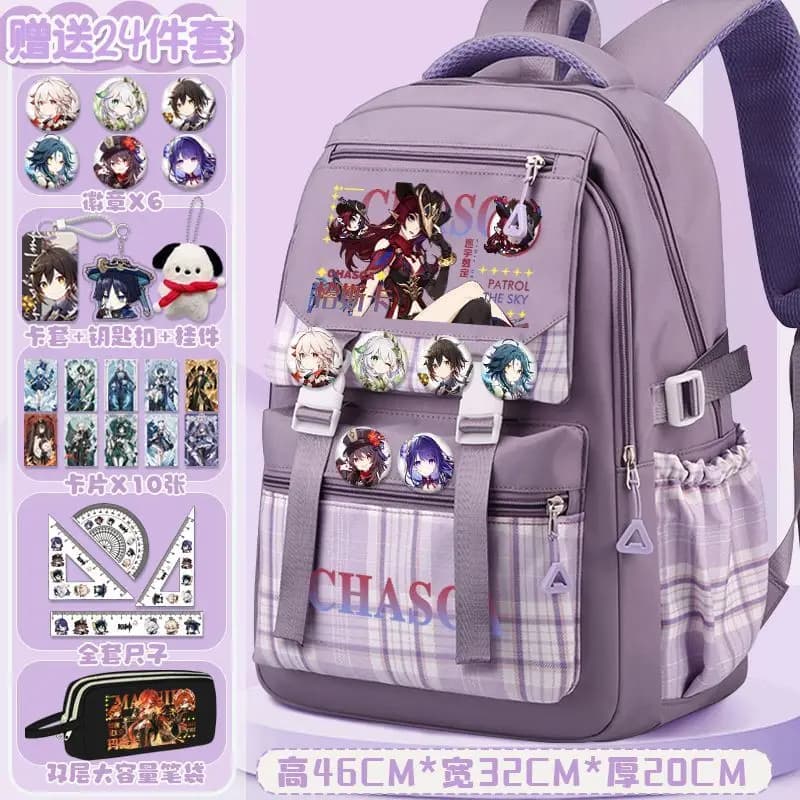 Game GS Impact Anime Cos Varesa Xilonen Sethos Chasca Yumemizuki Mizuki Etc. 2025 Unisex Portable Backpack Prezzie
