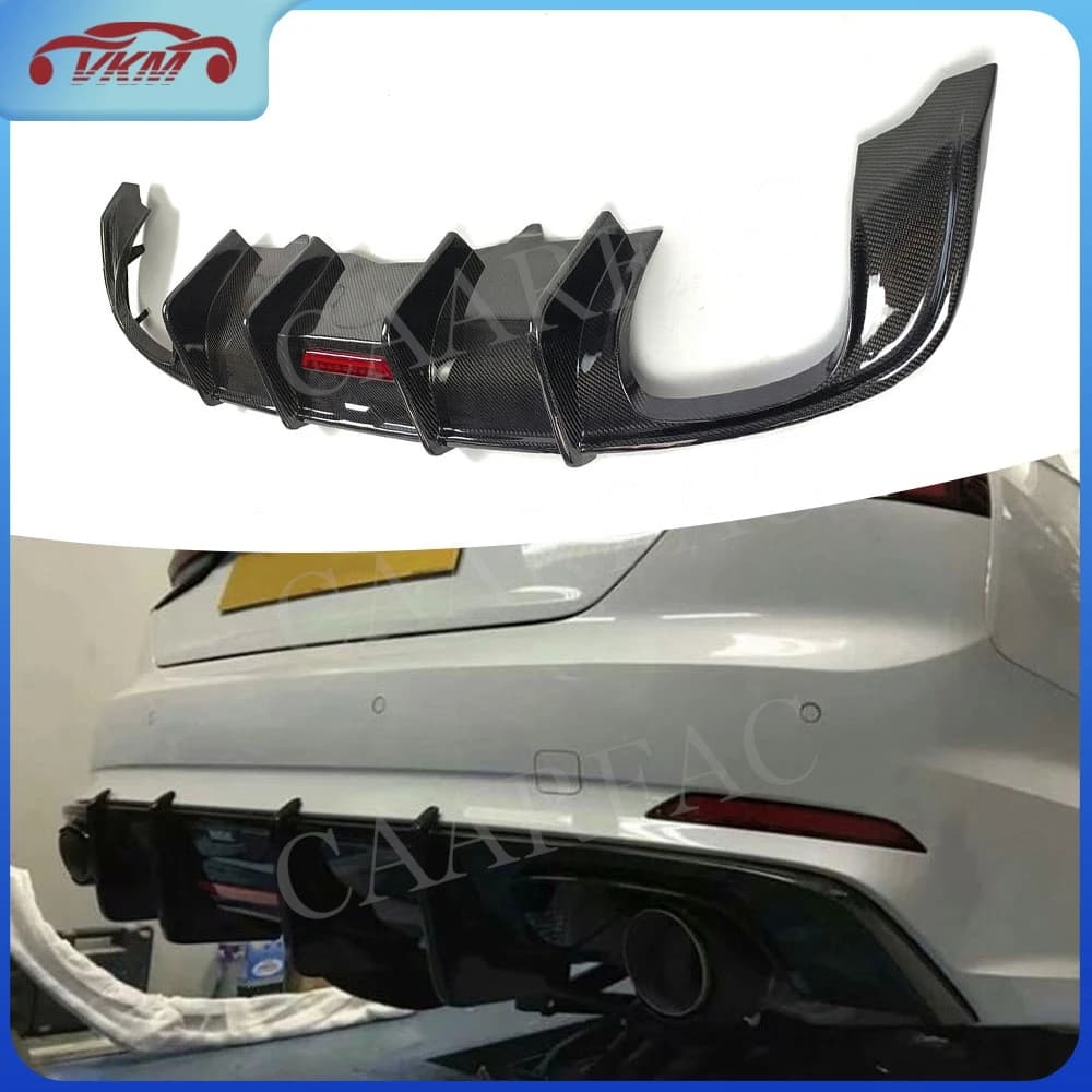 Dry Carbon Fiber Rear Bumper Lip Diffuser Spoiler for Audi A5 S5 Sedan 4 Door 2017-2019 Bumper Body Kits Car Accessories FRP