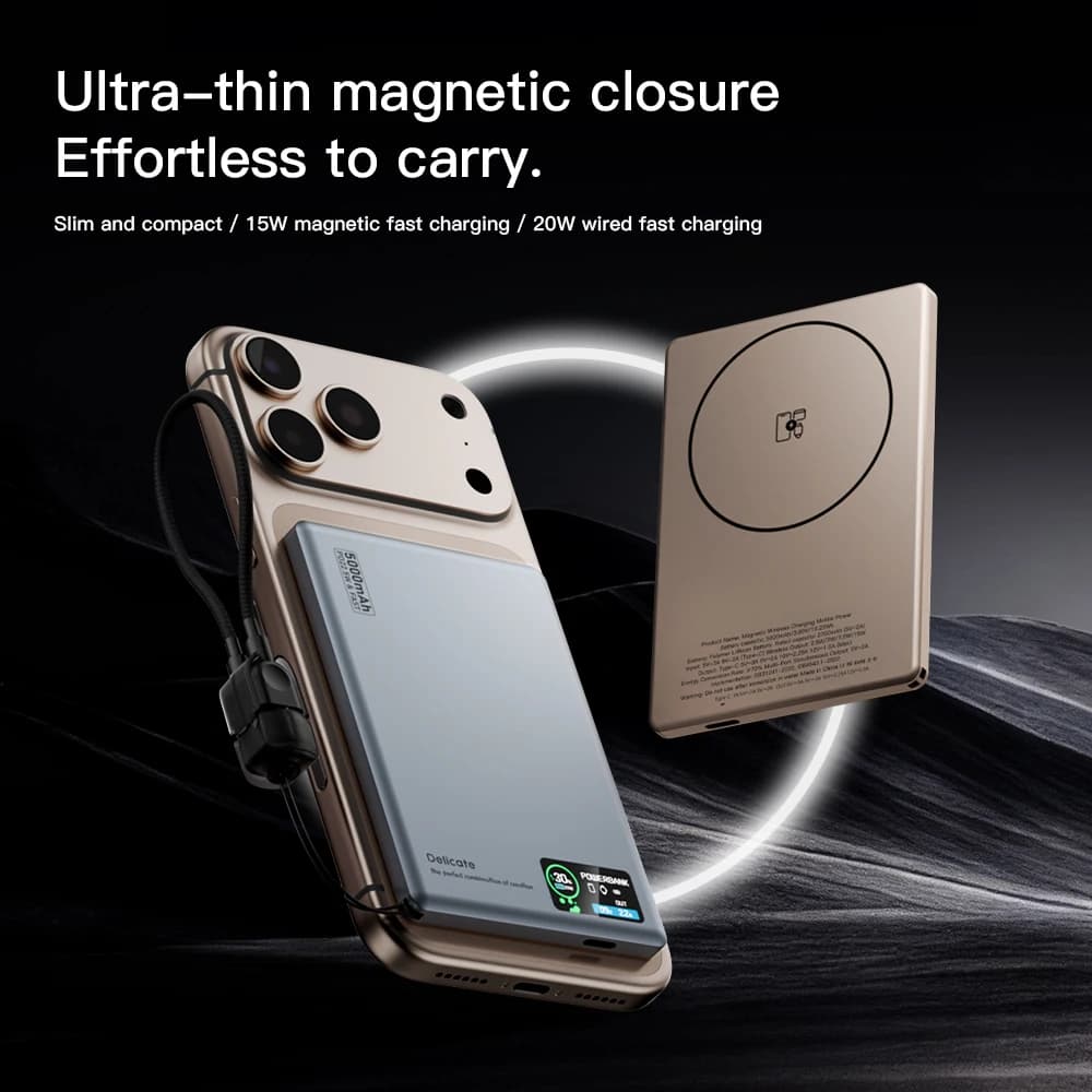 2025 Nuovo Smart Display Screen Batteria di ricarica wireless per Magsafe iPhone 17 Caricabatteria di backup mobile per Apple Watch 10 9