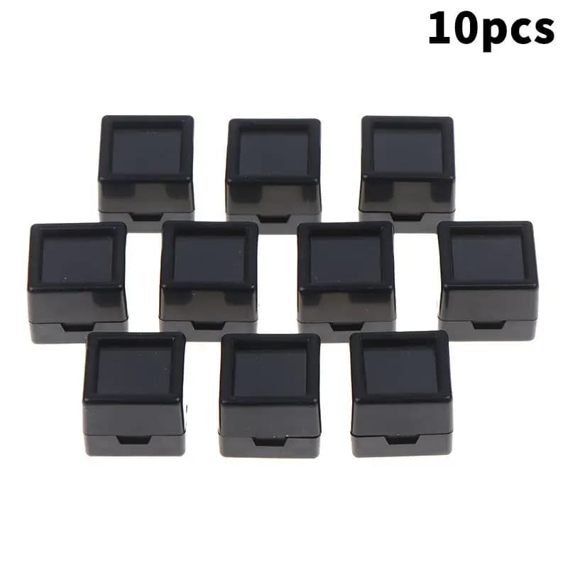 10 scatole trasparenti per gemme 2x2x1,5 cm, organizer per gioielli, piccole scatole porta gemme, custodie fai da te per anelli