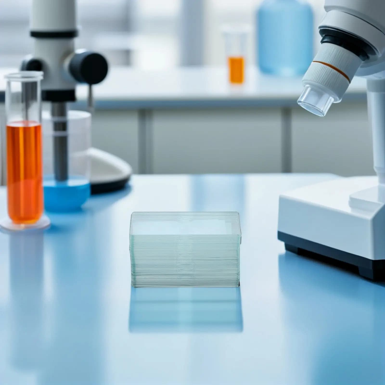 50 Pezzi di Vetrini Microscopici da Laboratorio, Concavi Singoli, in Vetro ad Alta Trasparenza, Facili da Manipolare per Applicazioni Acquatiche e Biologiche