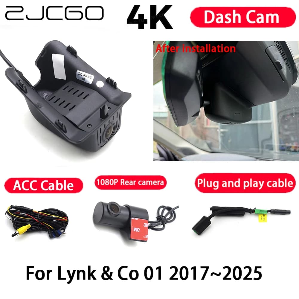 Videocamera per auto 4K Plug and Play Dash Cam Videoregistratore Visione notturna per Lynk & Co 01 2017-2025
