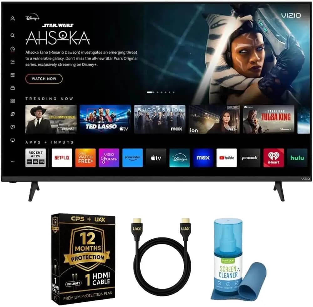 TV Smart 4K UHD da 55 Pollici con HDR10+, VRR, Bluetooth, Compatibile con Alexa, Cavo HDMI e Piano di Protezione