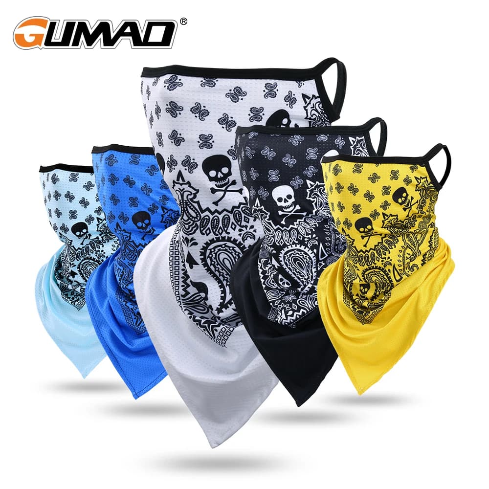 Maschera da uomo con stampa teschio Bandana ciclismo maschera da sci scaldacollo bicicletta da corsa escursionismo tubo sciarpa estate Cool mezze maschere donna