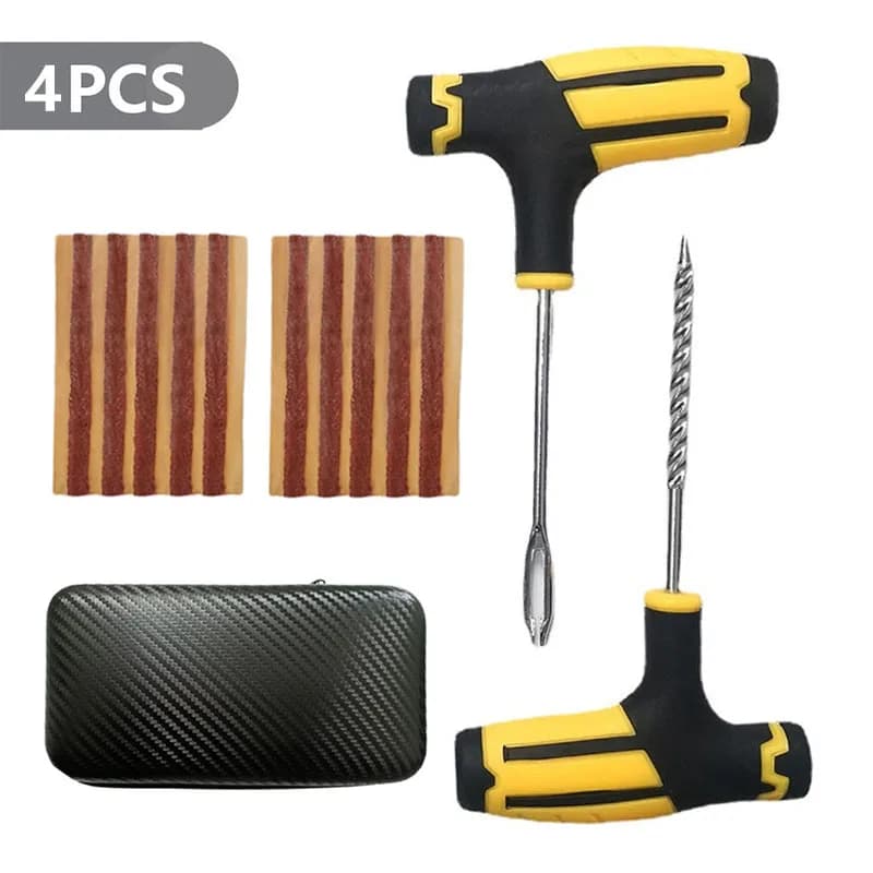 Kit di Riparazione Pneumatici per Auto di Emergenza, Multiuso, per Forature Tubeless, Attrezzi da Garage per Auto, Bici e Moto
