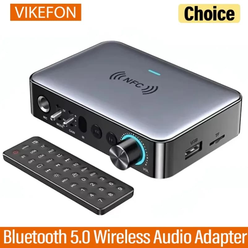 Bluetooth 5.0 Ricevitore Trasmettitore NFC Stereo 3.5mm AUX Jack Ottico Coassiale RCA Adattatore Audio Wireless Microfono Canta Per La TV
