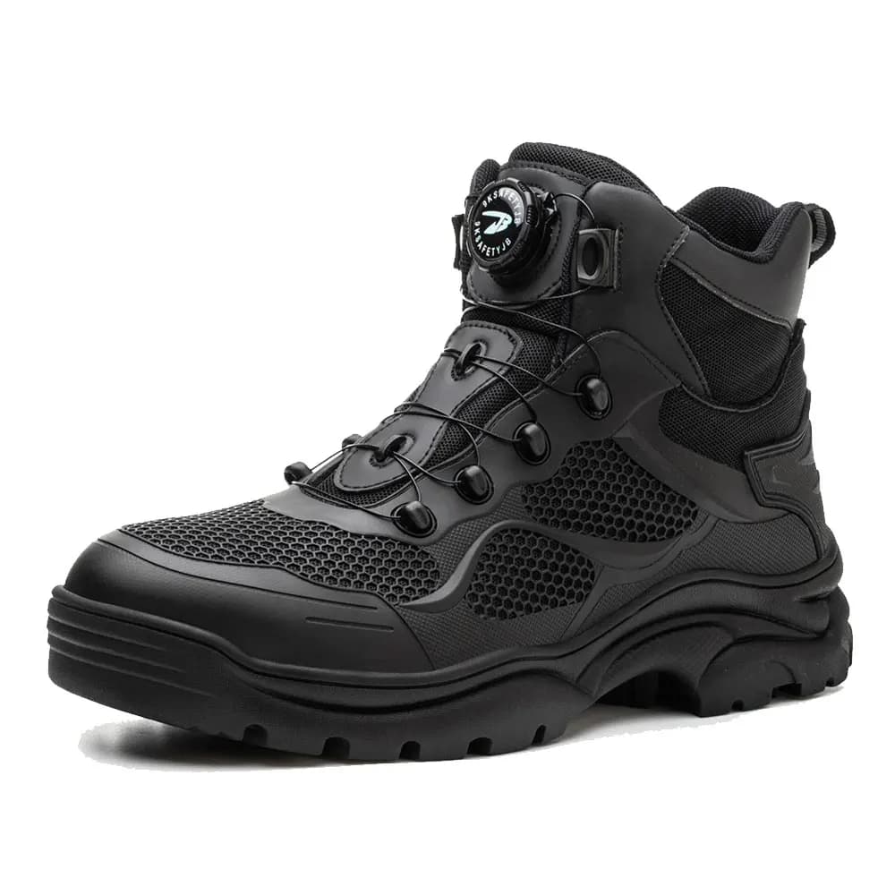 Stivali da moto estivi traspiranti Scarpe da moto da uomo Stivali tattici da motocross Scarpe da moto resistenti all'usura nere