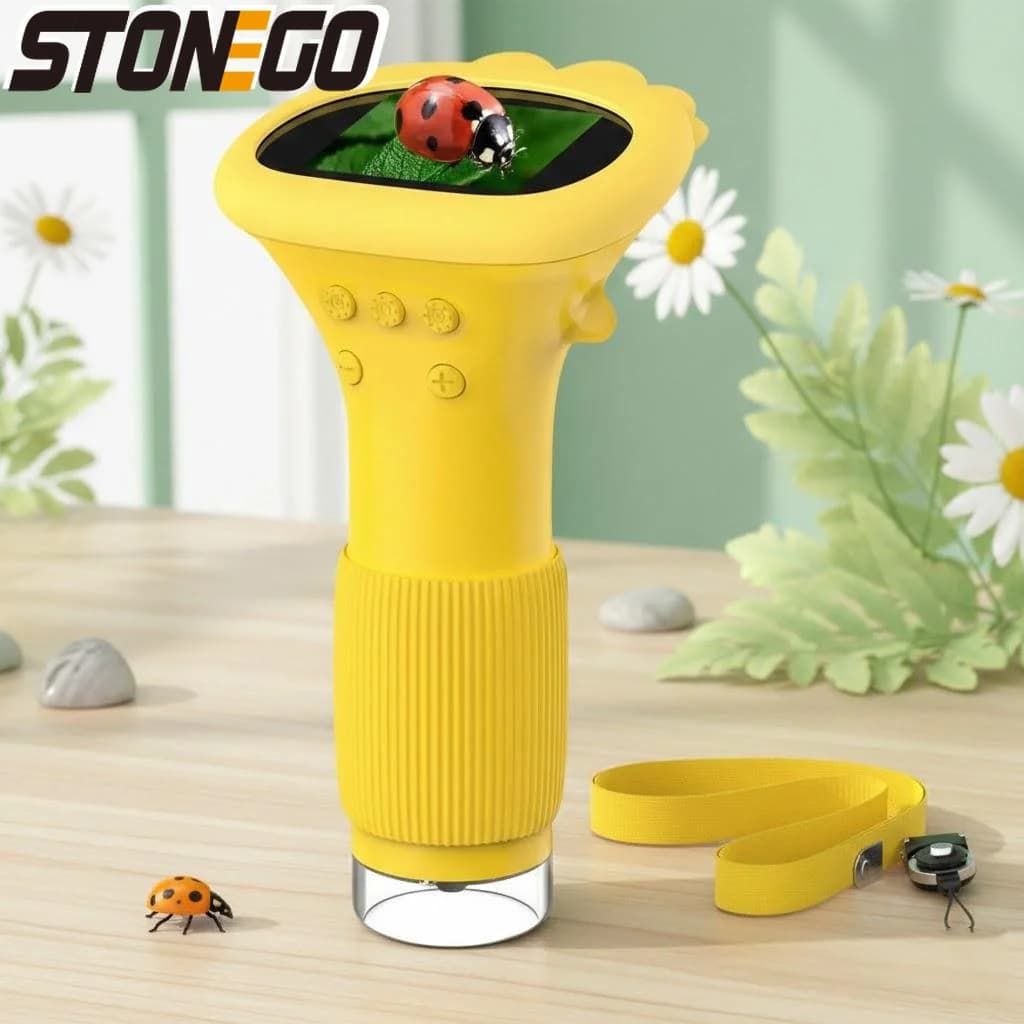 Lente d'Ingrandimento Elettronica Portatile 1000X HD con Schermo IPS, 8 Luci LED, Imaging in Tempo Reale, Microscopio per Bambini e Adulti, Strumento Ottico
