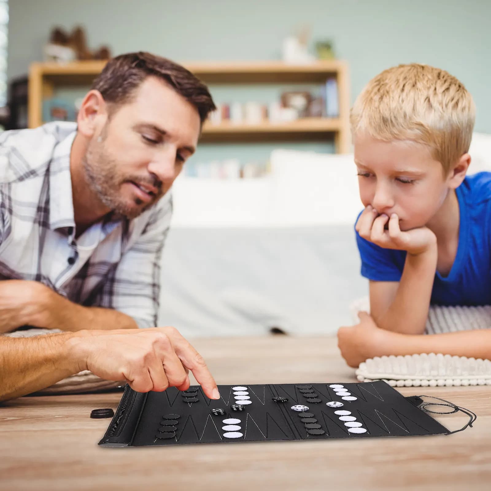 Scacchiera Internazionale Pieghevole in PU Premium, Stile a Rullo, Portatile, per Bambini e Adulti, Accessorio per Gioco degli Scacchi e Backgammon