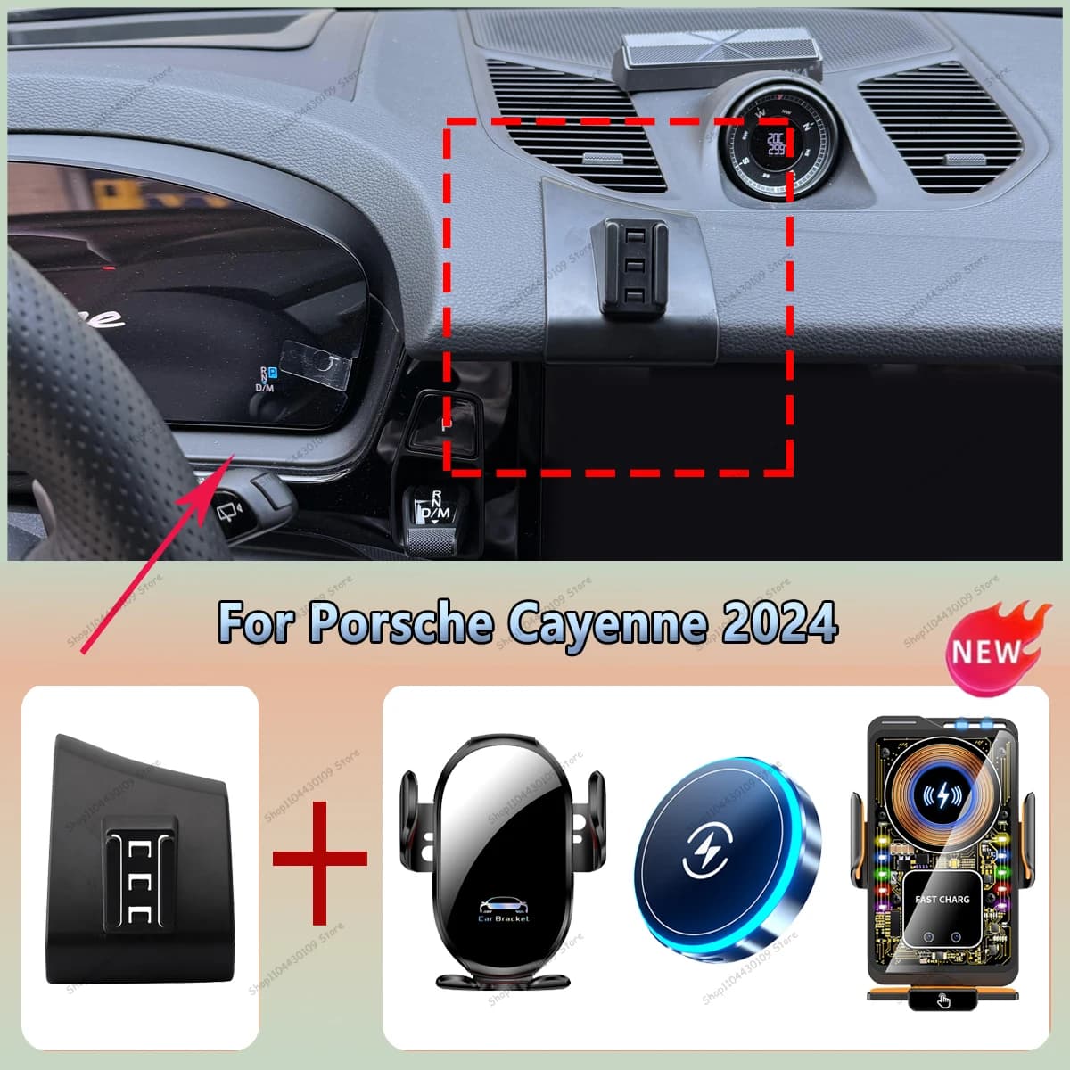 Car Phone Holder vent For Porsche Cayenne 2024 Smart car phone holder Mount Automatic Locking Cell Phone Vehicle-Specific