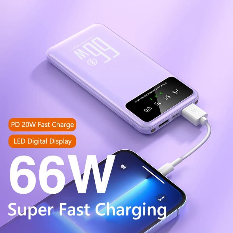30000mAh High Capacity Power Bank 66W Super Fast Charging Powerbank Portable Battery Charger For iPhone Samsung Huawei xiaomi
