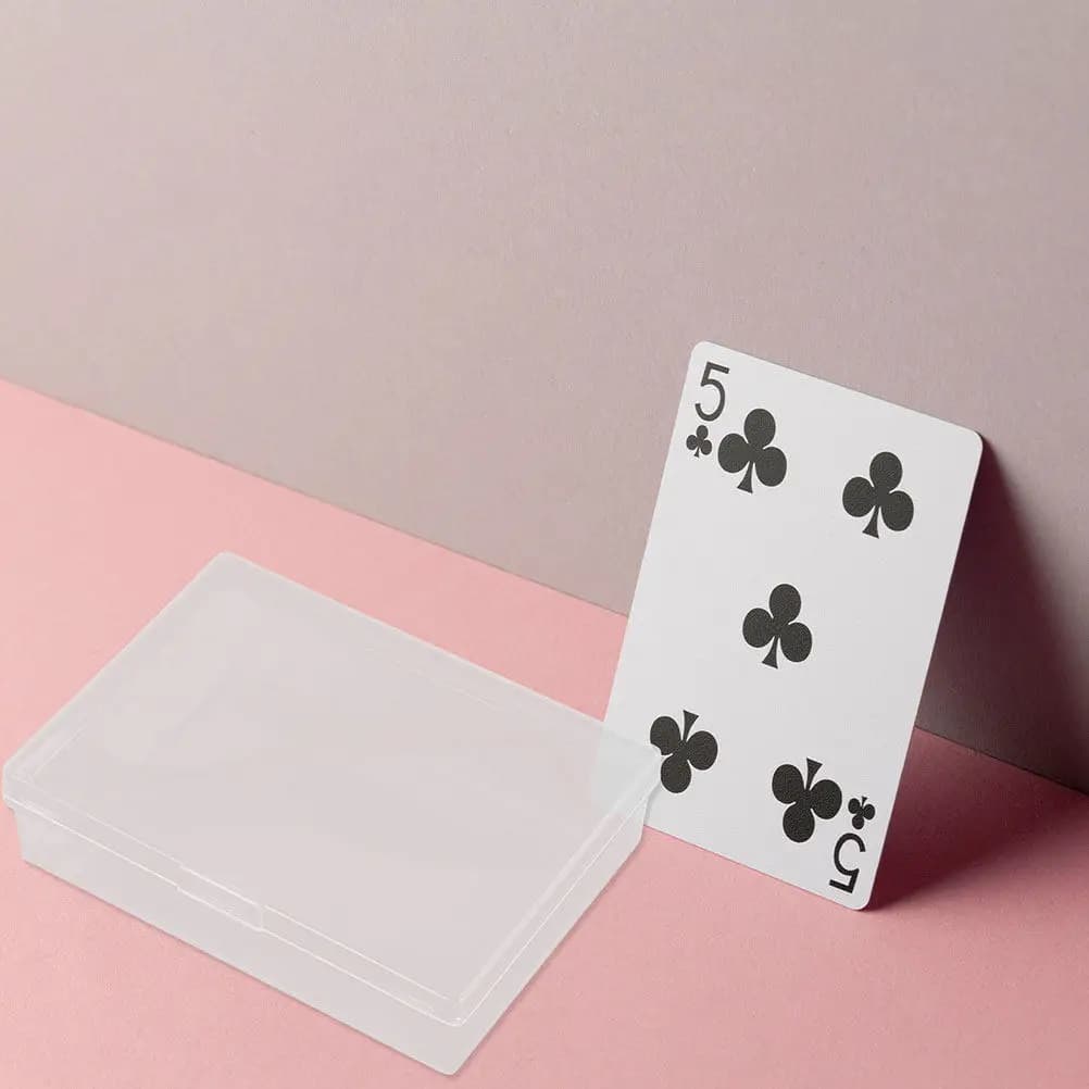 Portacarte da gioco da 4 pezzi, scatola di immagazzinaggio compatta trasparente per biglietti da visita, custodia per carte da gioco, porta carte da gioco
