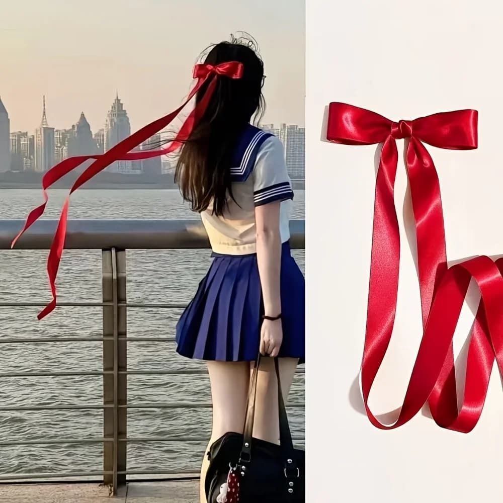 1pcs Stylish for Jk Bow Hairpin with an Extra-Long Streamer, Featuring a Photography, Weddings, And Parties