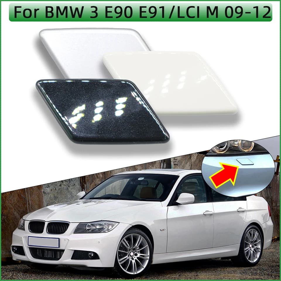 Front Bumper Headlamp Washer Nozzle Cover Lid For BMW 3 E90 E91 M Sport LCI 2009-2012 61677892647 61677892648 Water Sprayer Cap