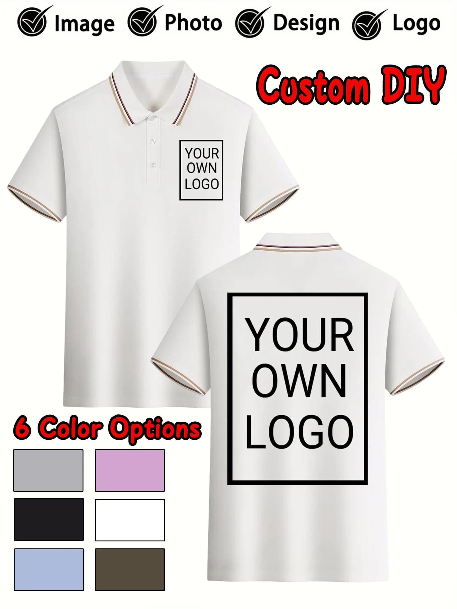 T-Shirt Personalizzate con Logo per Donna, Stile Hip Hop, Magliette Polo Estive Casual con Contrasto di Colori