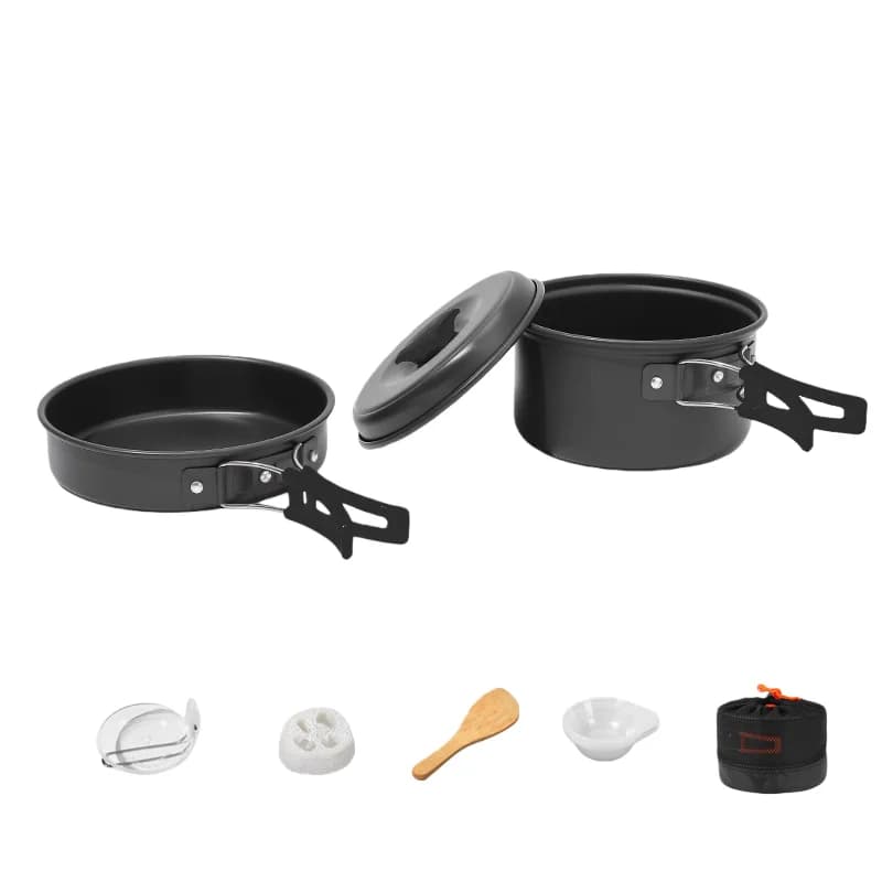 Hike Mount Exclusive cross-border provision Outdoor camping picnic stove set 1-2 persons Portable non-stick metal cooking of 2.0-3.0 liters