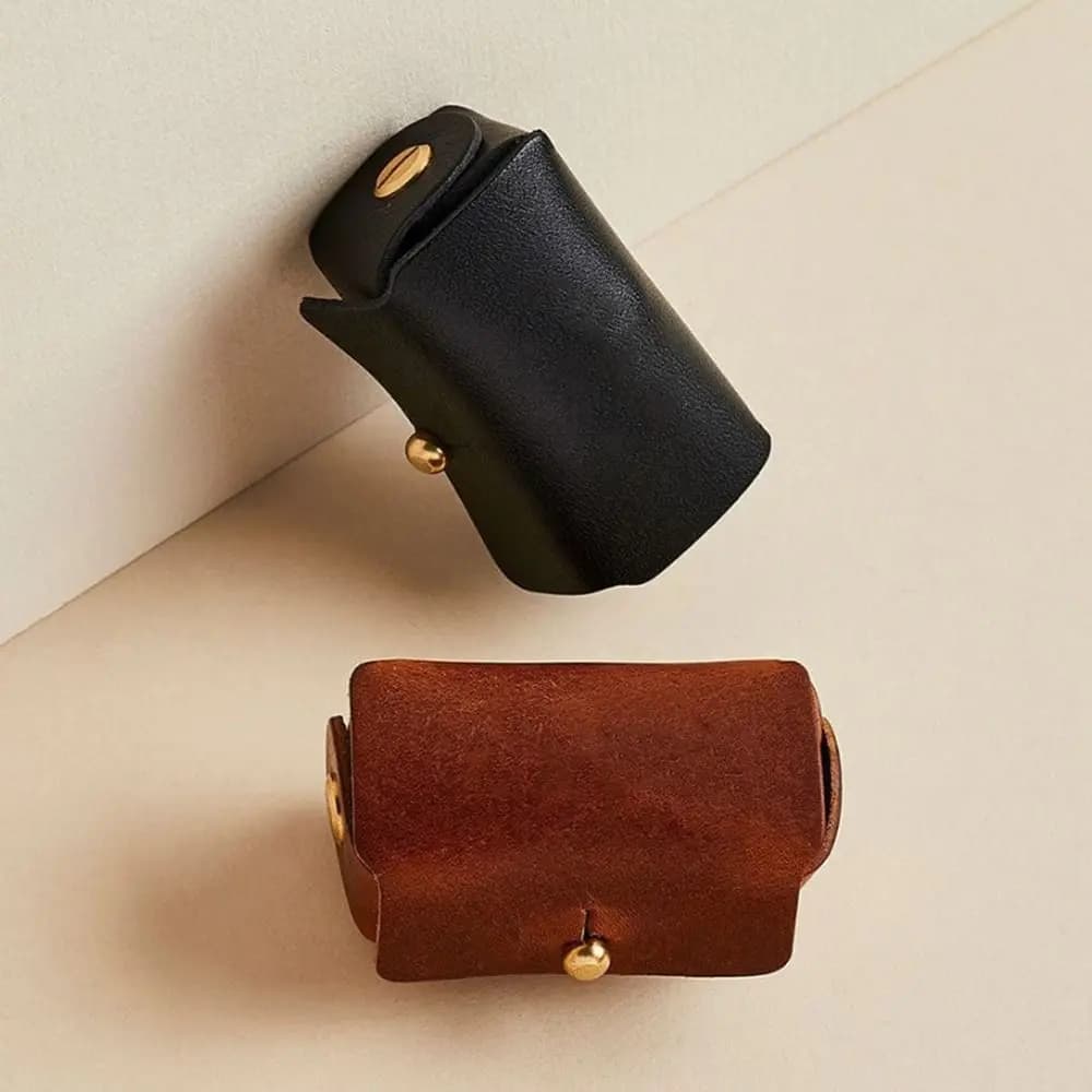 Nuova borsa per gioielli con anello in pelle PU tinta unita anti smarrimento porta anelli scatola di immagazzinaggio mini porta anelli per cani per collare di cane