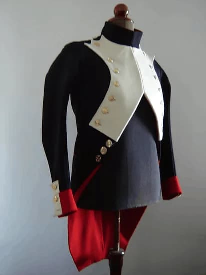 Uniforme dell'era napolonica 1810-1813s Costume da giacca rievocazione della guardia imperiale Costume da cappotto da ufficiale militare storico