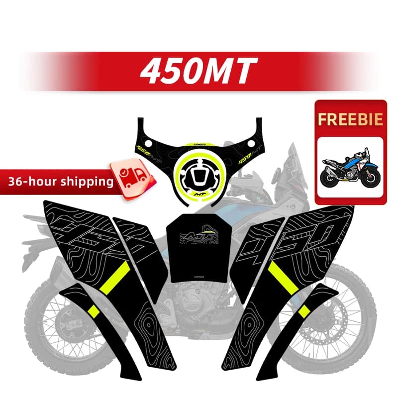 Utilizzato per CFMOTO 450MT 450 MT Bike Protezione del serbatoio del carburante Kit di adesivi di decalcomanie decorative resistenti all'abrasione del serbatoio del gas del motociclo