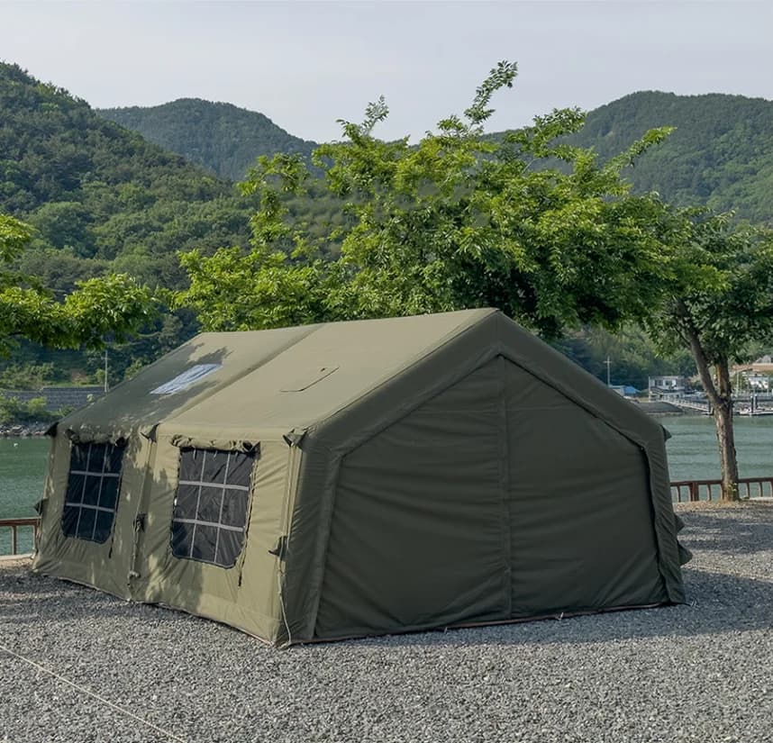 Inflatable Tent Portable Waterproof ST Grande with Hole for Stove, Air Tent for Camping 8-10 People