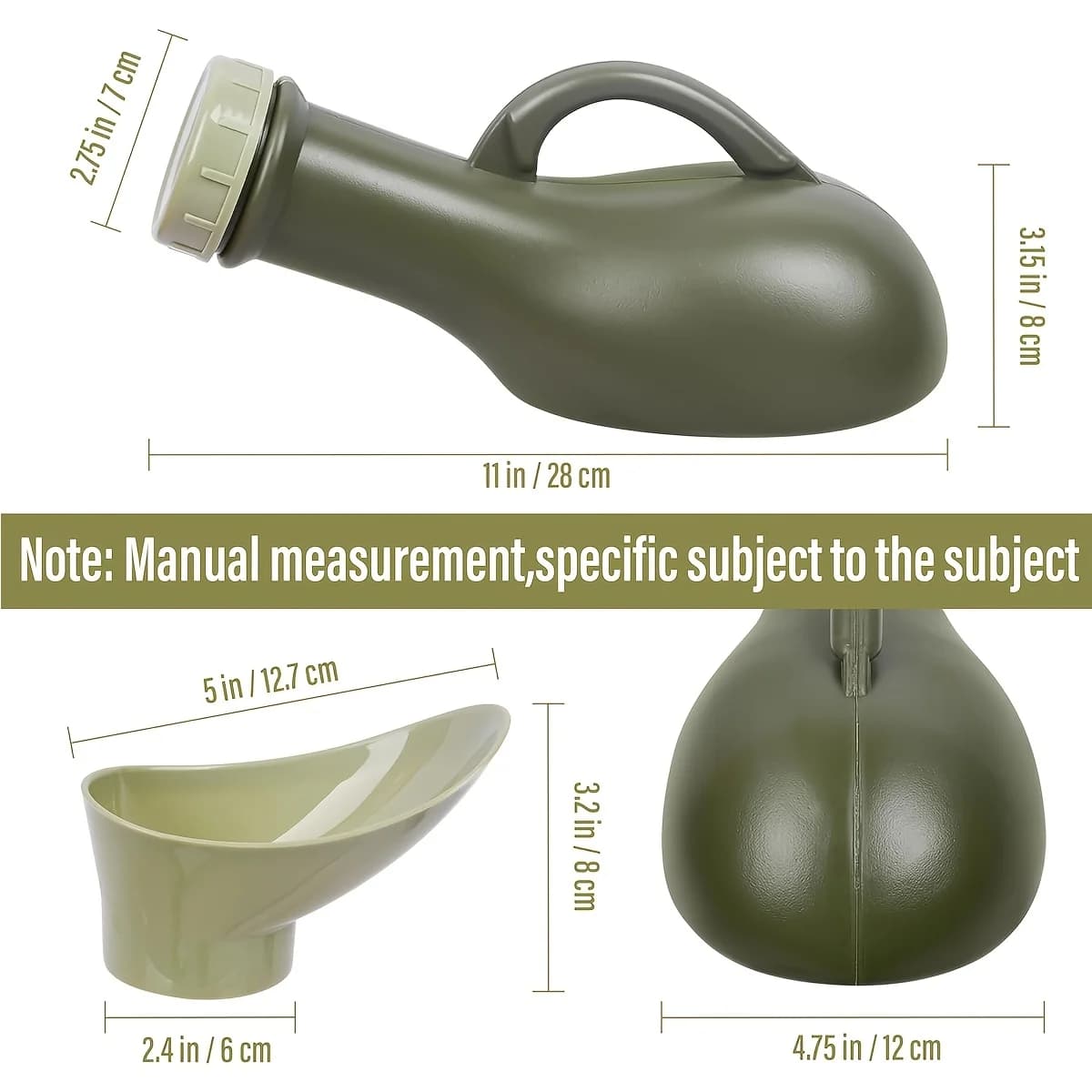 Orinatoio Antifuori da Uomo 32 Oz/1000 ml | Padella per orinatoio portatile con coperchio per luce notturna | Th Orinatoio in plastica