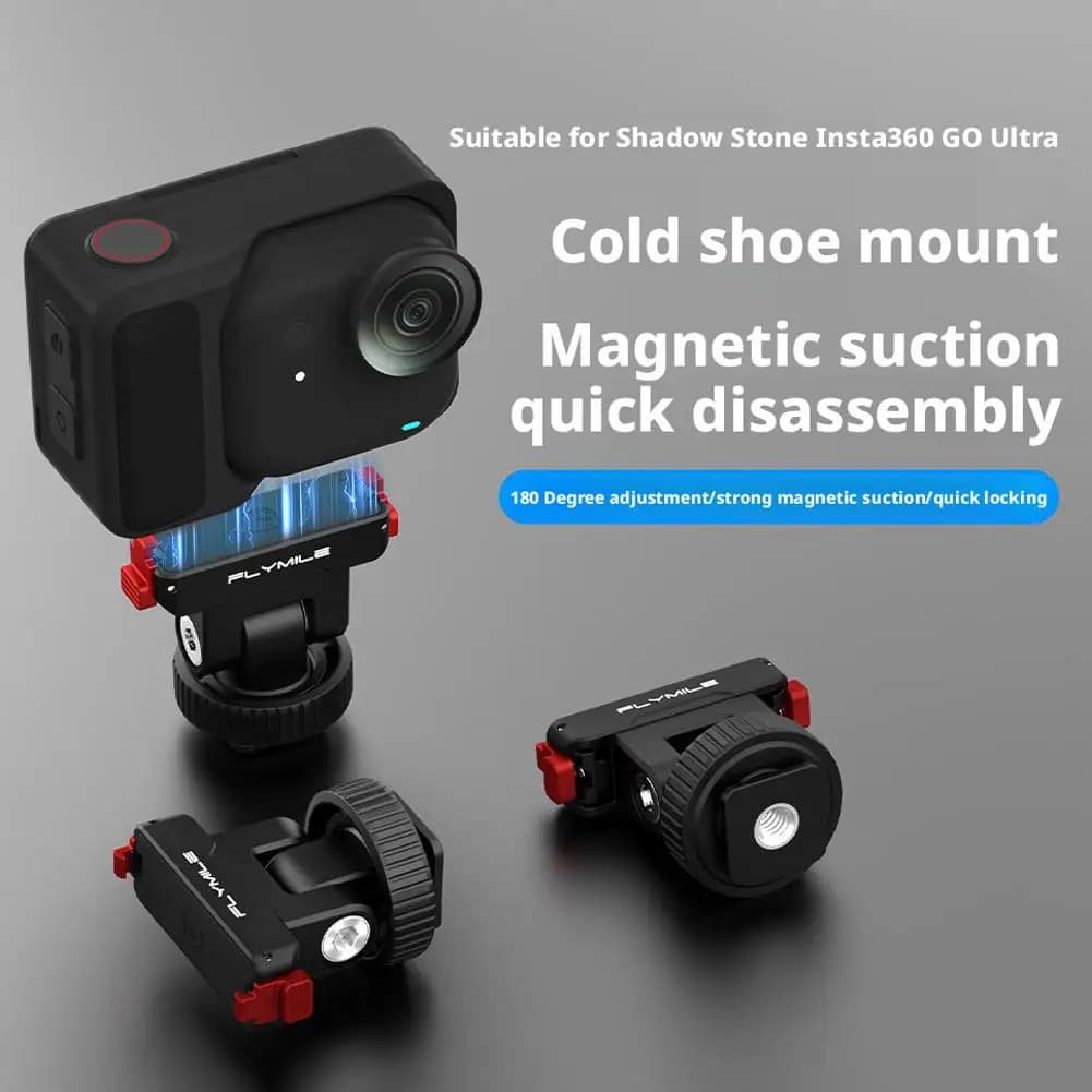 Base magnetica girevole a sgancio rapido per Insta360 GO Ultra Gimbal Base a sgancio rapido Nera Accessori per action camera K4E1