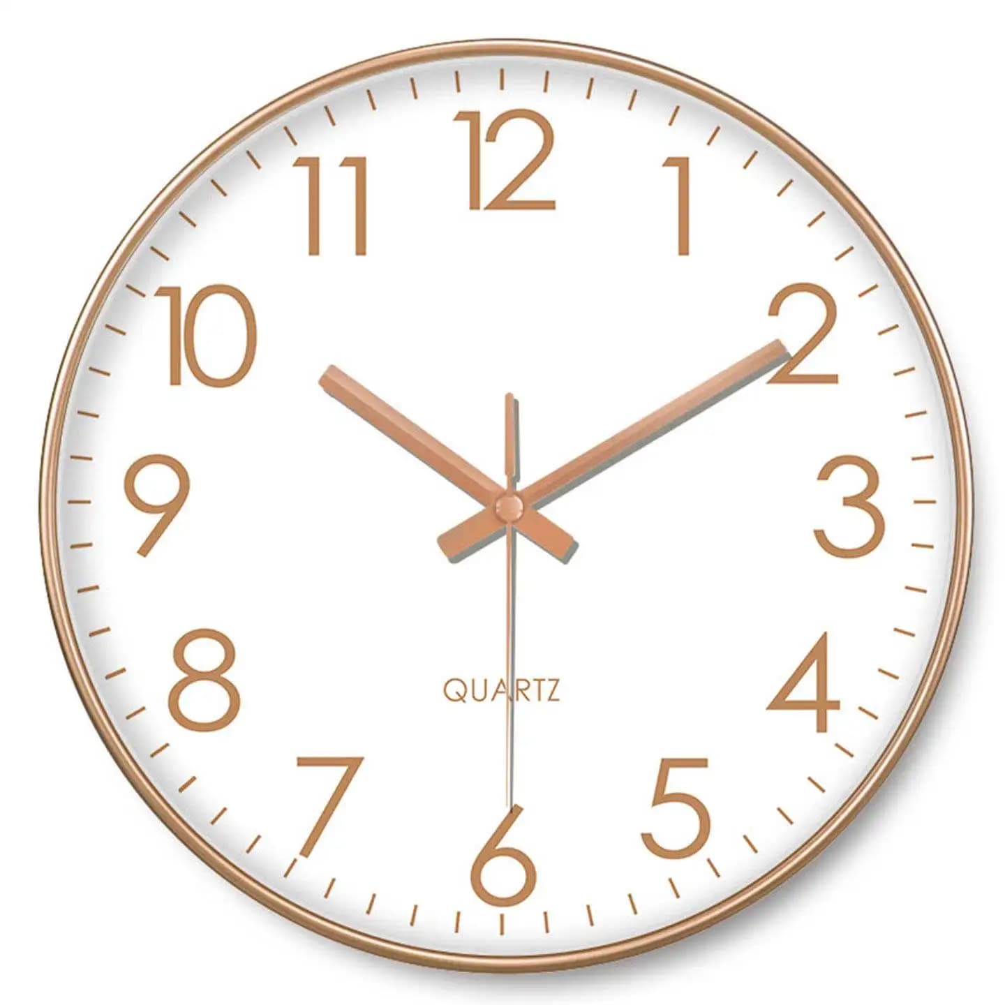 Orologio da Parete al Quarzo Classico in Oro Rosa, Silenzioso, Semplice Decorazione per la Casa, Regalo Creativo per la Famiglia e per l'Inaugurazione della Casa