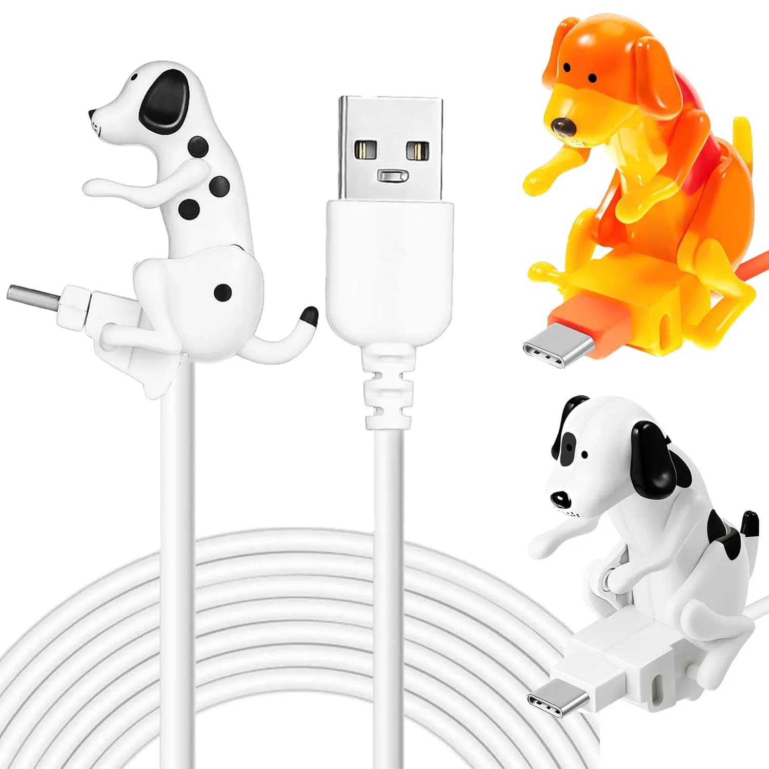 Cute Funny Dog Humping Phone Charging Cable Presents Smartphone USB Data For iPhone IOS Android Type-C Mobile Phone Charging