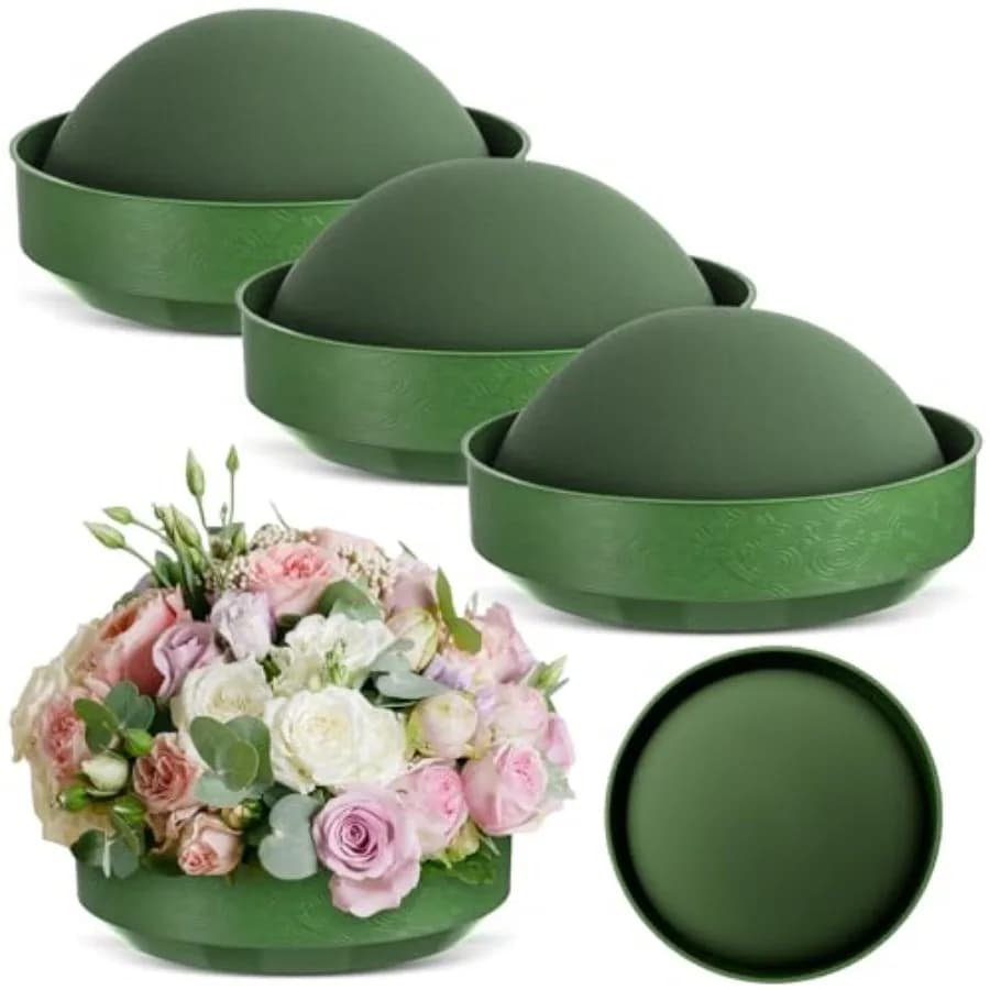 Set di Schiuma Floreale Rotonda, Mezza Sfera con Contenitore per Composizioni Floreali Artificiali, Matrimoni e Decorazioni