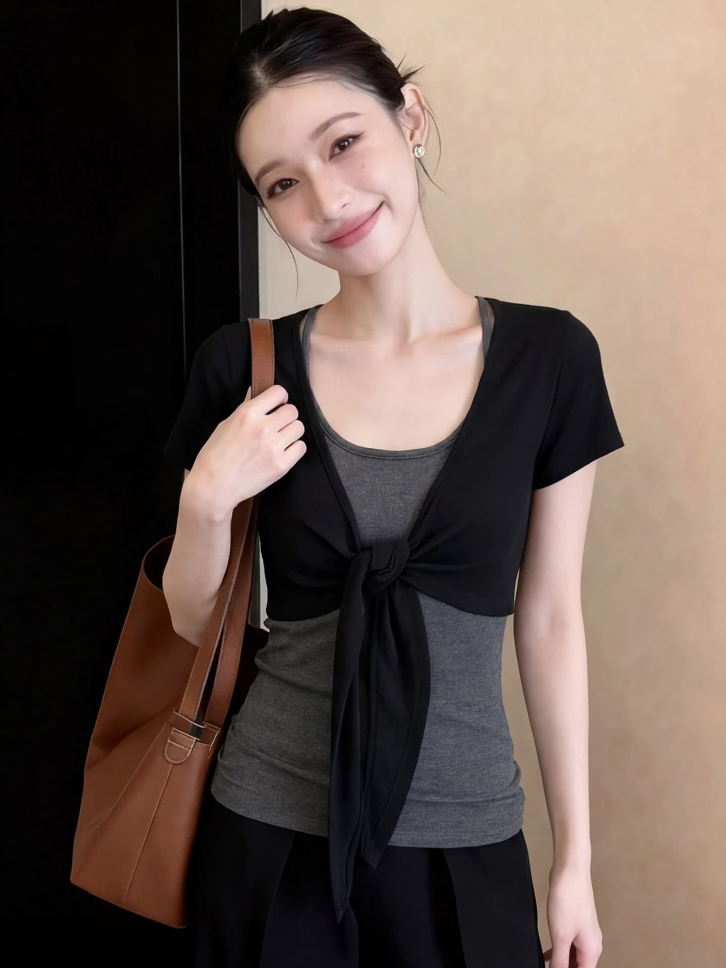 plus Size Women's Korean Style Tank Top And Shorts Set Summer Slimming Short Sleeve Two Piece Set Casual Breathable Fashion