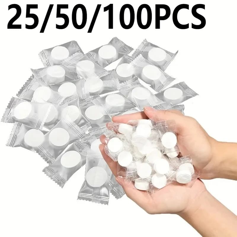 25/50/100PCS Asciugamani compressi monouso per il viso confezionati singolarmente utilizzati per lavare il viso Rimuovere hotel in viaggio Famosa