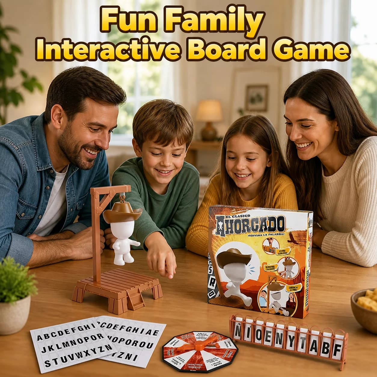 Magnetic Hangman Word Guessing Game Desktop Board Game Kids Family Party Interactive Educational Learning Toy For 2‑6 Players