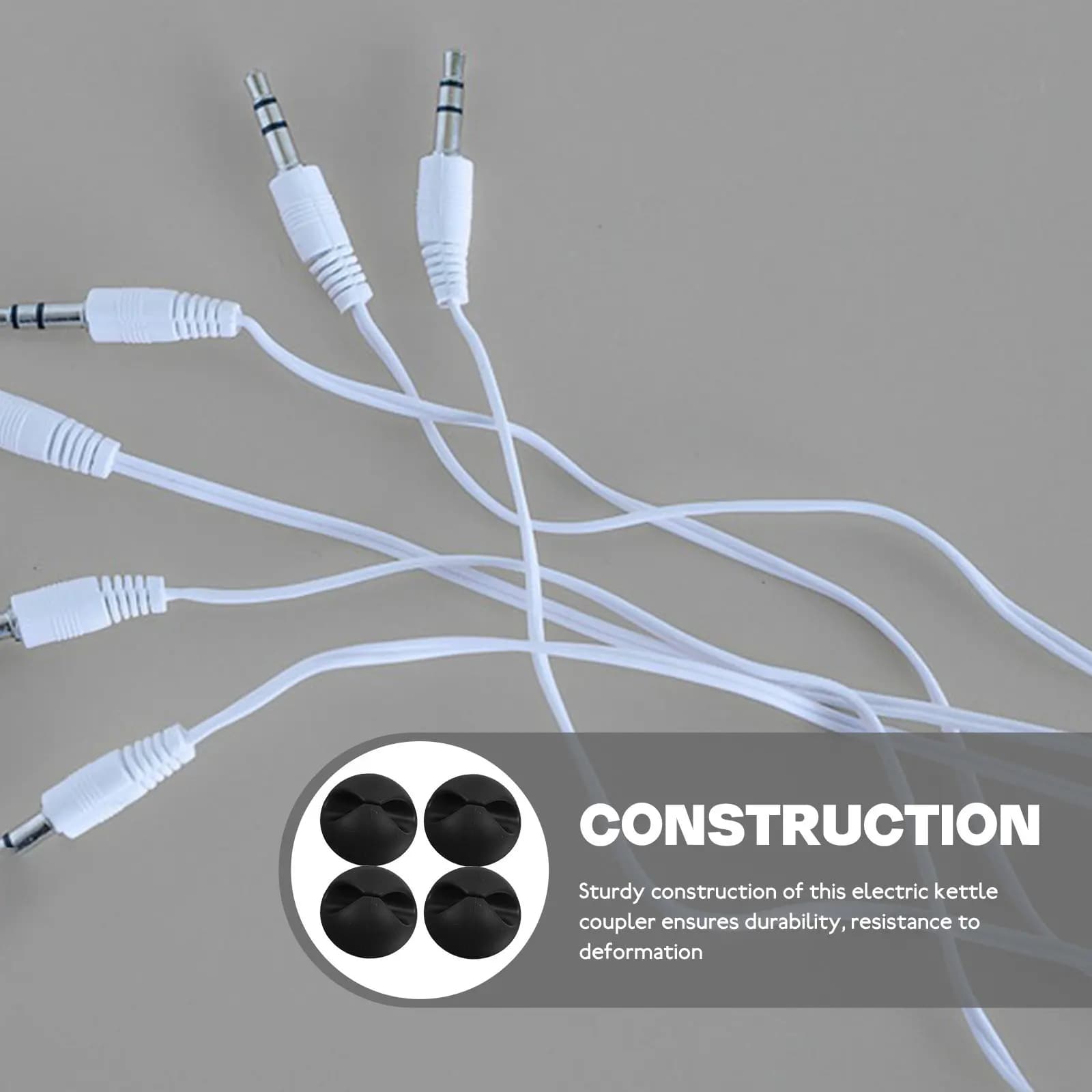 Set di 8 Organizzatori per Cavi, Clip Adesive per Fili, Supporti per Cavi USB, Gestione Cavi da Scrivania, Clip Portacavi