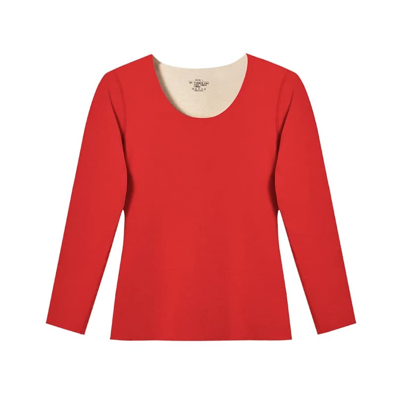 Intimo termico da donna, abbigliamento interno senza cuciture, strato base foderato in pile e ispessito per l'autunno e l'inverno, top termico in lana monopezzo per donna