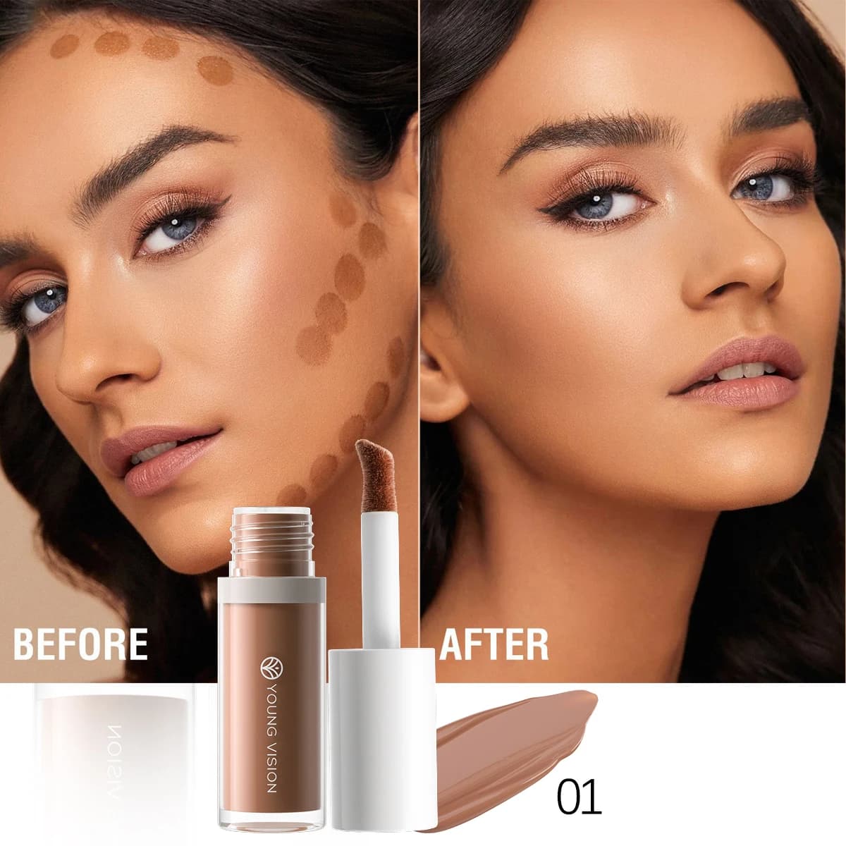Bronzer Liquido 3D per Contorno Viso a 4 Colori, Effetto Specchio Luminoso, Lunga Durata, Ombretto Naturale per Naso, Impermeabile, Illuminante