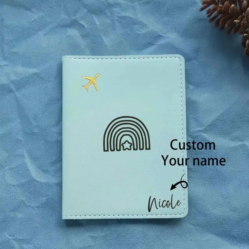 Personalized Name Passport Cover,Leather Style Passport Holder,Meaningful Keepsake Gift Christmas for Family Members
