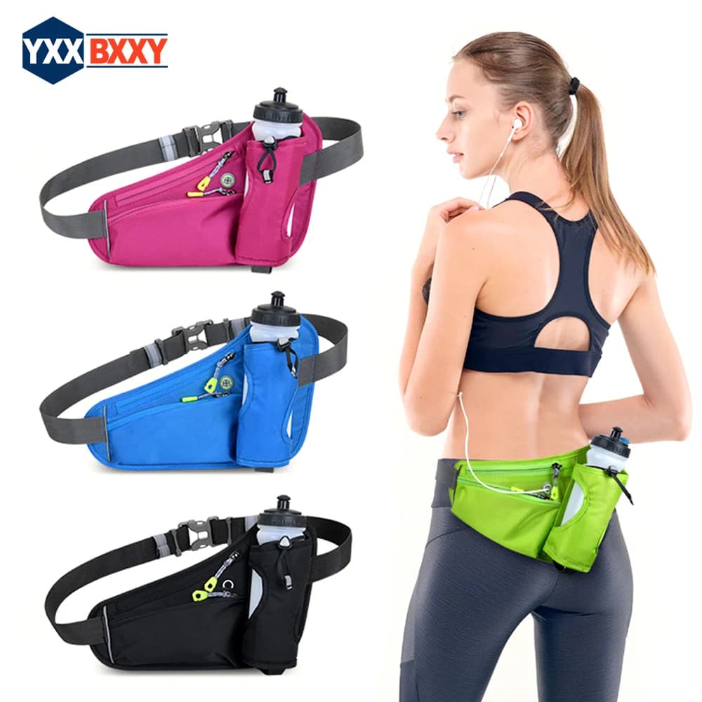 1-piece racing bag with bottle holder - Adjustable racing belt with bottle holder and camping case