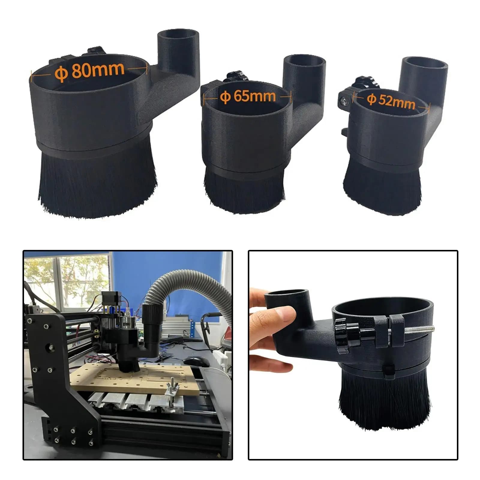 Spazzola per mandrino da 52mm / 65mm / 80mm, resistente e anti-sporco per fresatura CNC
