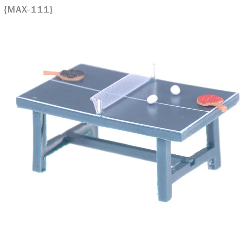 【MAX-111】Miniature per casa delle bambole in scala 1/12 - Set completo di tavolo da tennis, mazze e palline, giocattolo decorativo per casa delle bambole, regalo di Natale per bambini