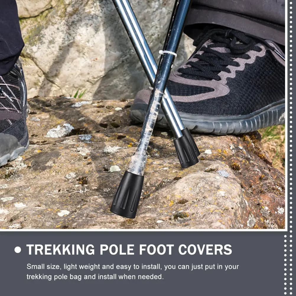 10 Pezzi Copripunta Antiscivolo per Bastoni da Trekking, Punte di Ricambio per Bastoni da Escursionismo, Accessori Antiurto e Antiscivolo