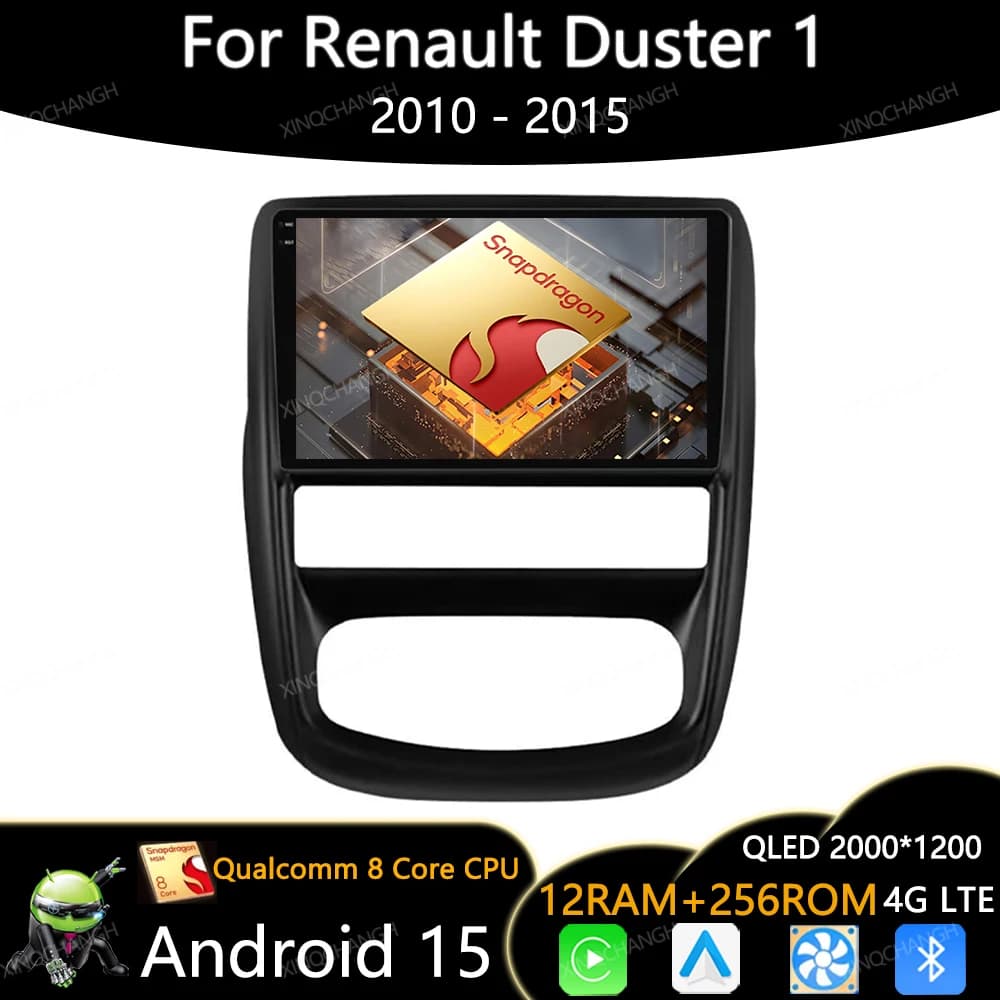Android 15 Autoradio Per Renault Duster 1 2010 2011 2012 - 2015 QLED Carplay Auto 4G WIFI Lettore Video Multimediale 2DIN Qualcomm