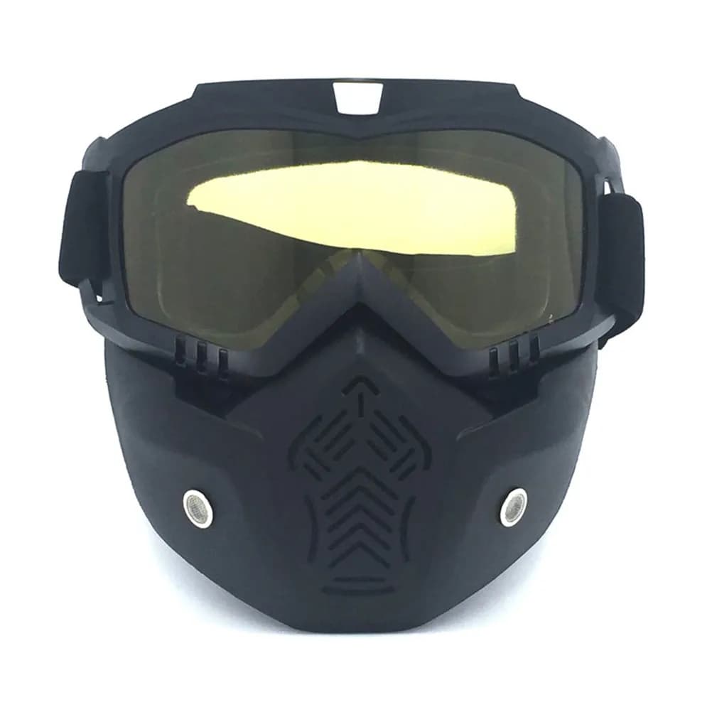 Matte Black Ski Snowboard Goggles Yellow Lens Tpu Frame Dustproof Uv400 Adjustable Strap Compatible Over Glasses
