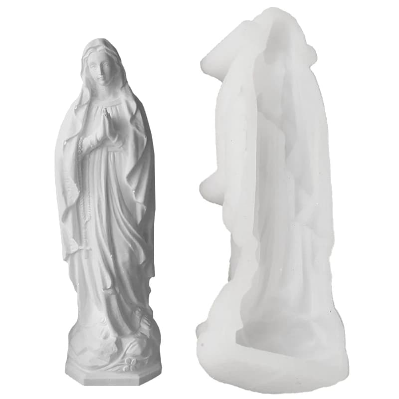 Stampi per candele in silicone con figurine religiose 3D per sapone per candele in resina epossidica, decorazione domestica resistente alla temperatura
