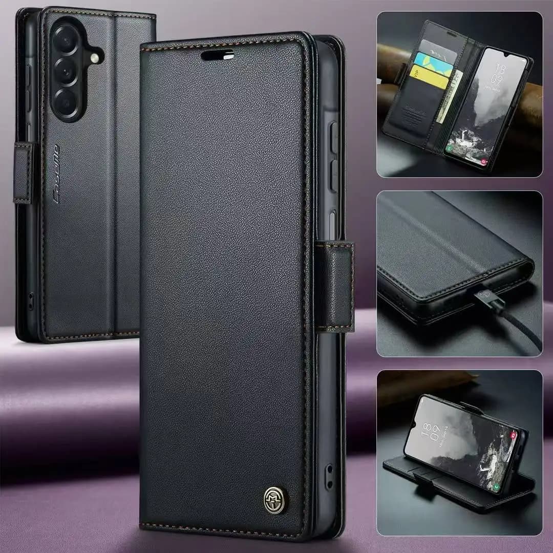 Flip Leather Card Wallet Case for Samsung S26 S25 Edge S24FE S23 Ultra S22 A57 A27 A37 A16 A36 A56 A15 A35 A55 A34 A54 A53 Cover