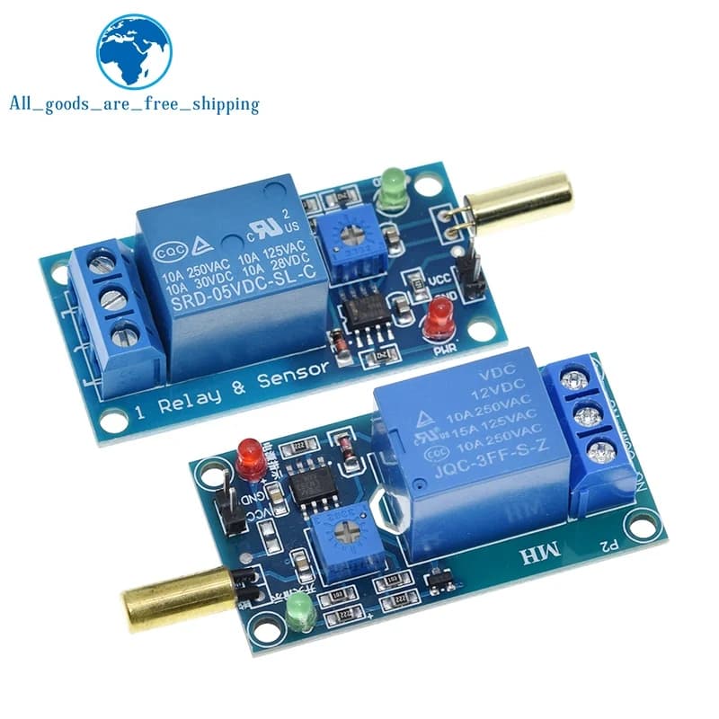 1/3PCS 5V 12V 1 Output Channel Inclination Angle Relay Module TZT Sensor Golden SW520D Ball Switch Module Tilt Sensor For Arduino