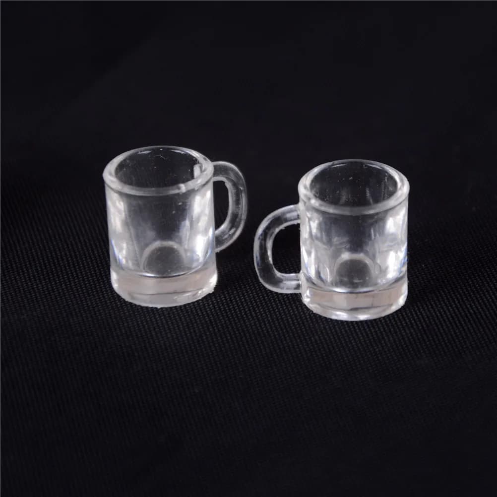 4 pezzi 1:12 casa delle bambole in miniatura stoviglie da cucina tazza di birra in plastica tazze di vetro