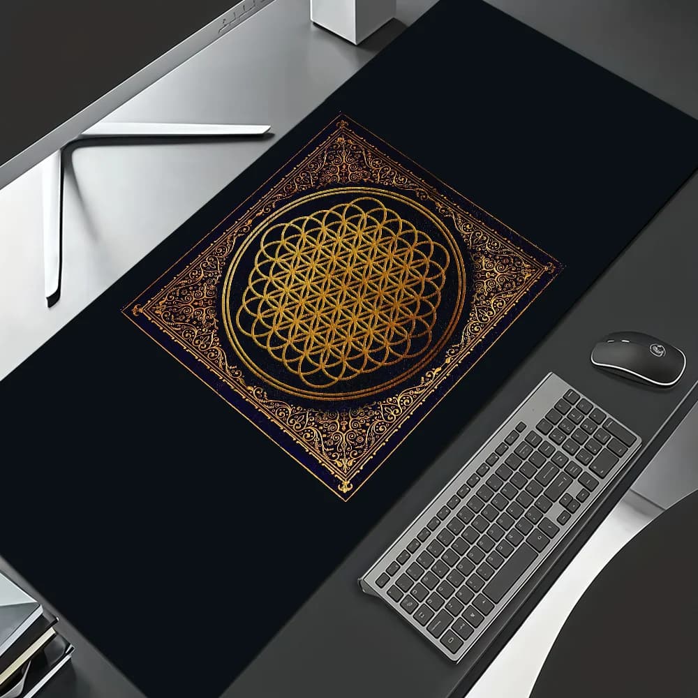 Tappetino per mouse Band B-Bring Me The Horizon, tappetino per mouse ispessito antiscivolo, grande, con bordo bloccabile, per scrivere, per ufficio, per studenti