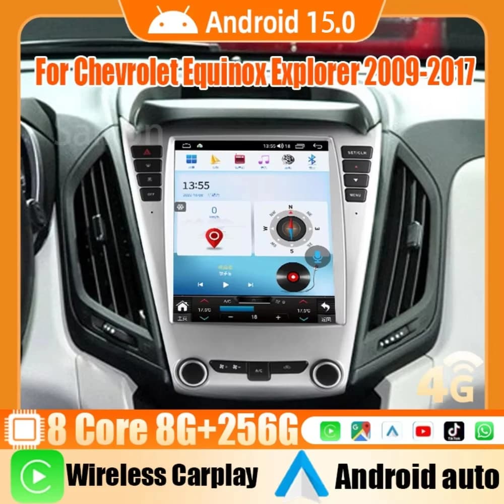 Sistema Intelligente Android15 Carplay per Chevrolet Explorer Equinox 2009-2017 2026 NUOVO Lettore Stereo 2Din con Schermo Touch e WiFi