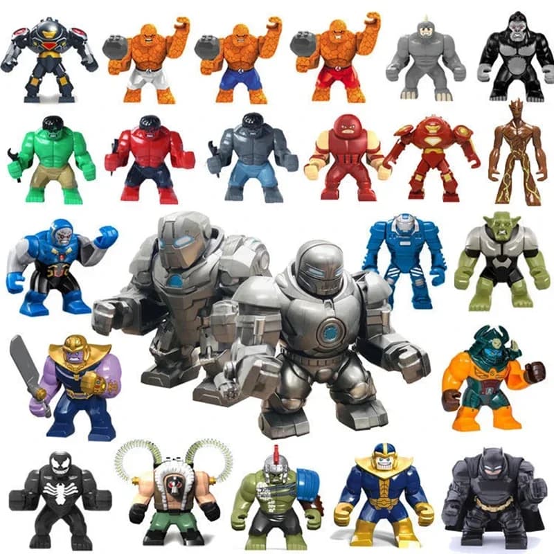 Orologio da costruzione, supereroe Marvel Anime Figureir, giocattolo da costruzione combinato Hulk Spider Man, regalo per bambini fatto a mano
